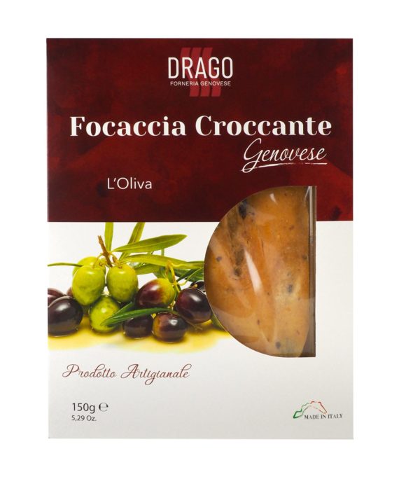 knusprige focaccia genovese mit taggiasca-oliven 150 g