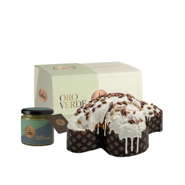 colomba oro verde (grünes gold) mit pistaziencreme und streichmesser, 1 kg