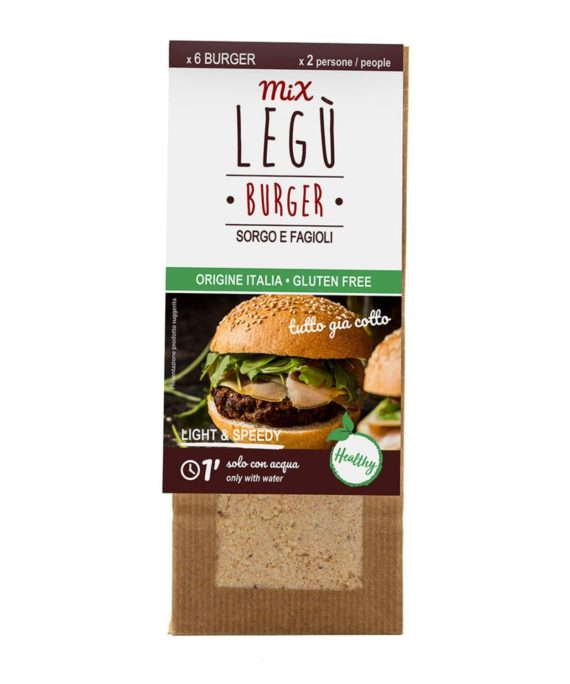 burger-mix aus sorghum und bohnen von legù, 100 g