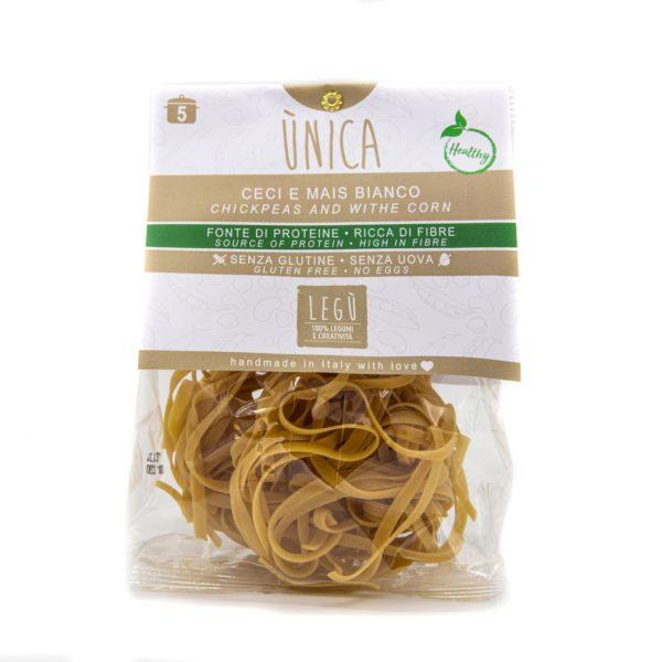 tagliatelle aus weißem mais und kichererbsen, 120 g